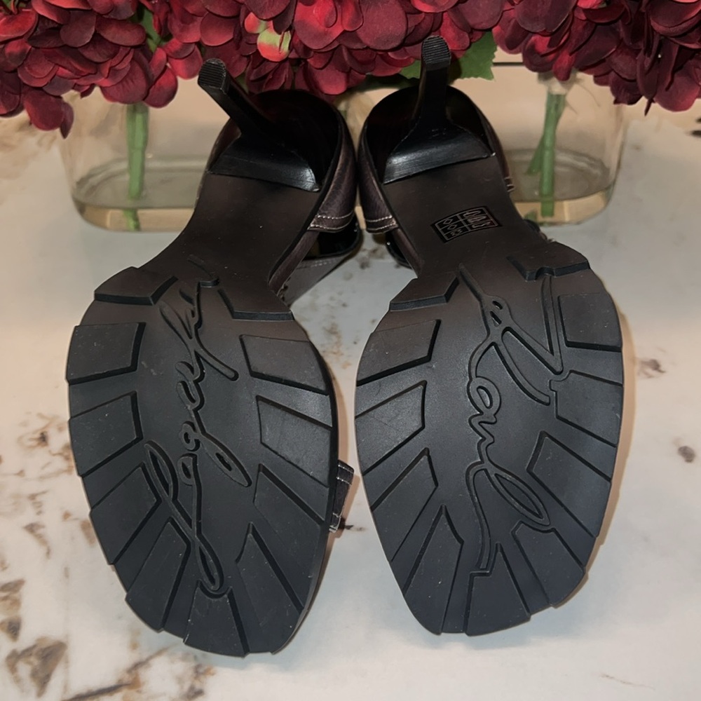NEW KARL LAGERFELD Malinda Ankle Cuff Sandals - Pewter - size 9M/40B - Picture 5 of 5